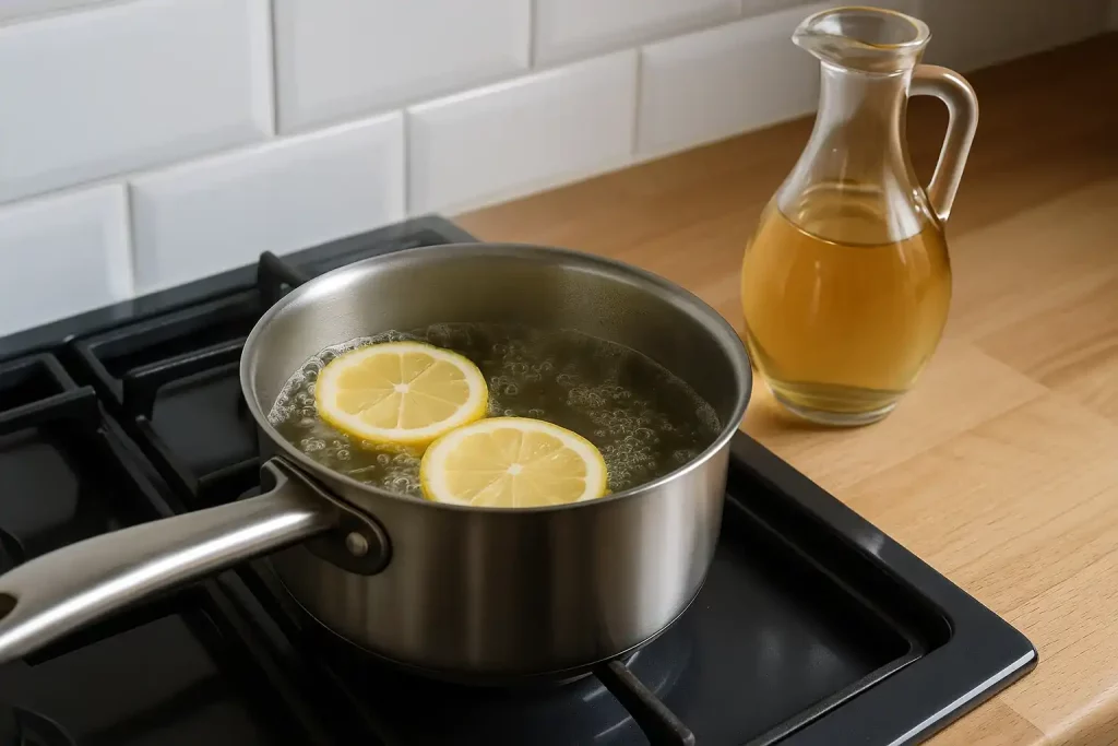 Elimine o cheiro de fritura da cozinha com esse truque simples usando limão e vinagre