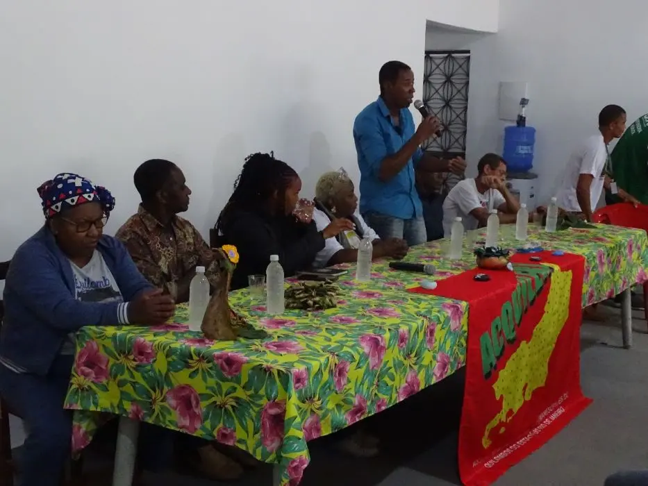 O presidente da Arqimar, Fábio Marçal, durante sua fala no VI Encontro Quilombola