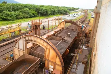 Foto de um virador de vagão do porto